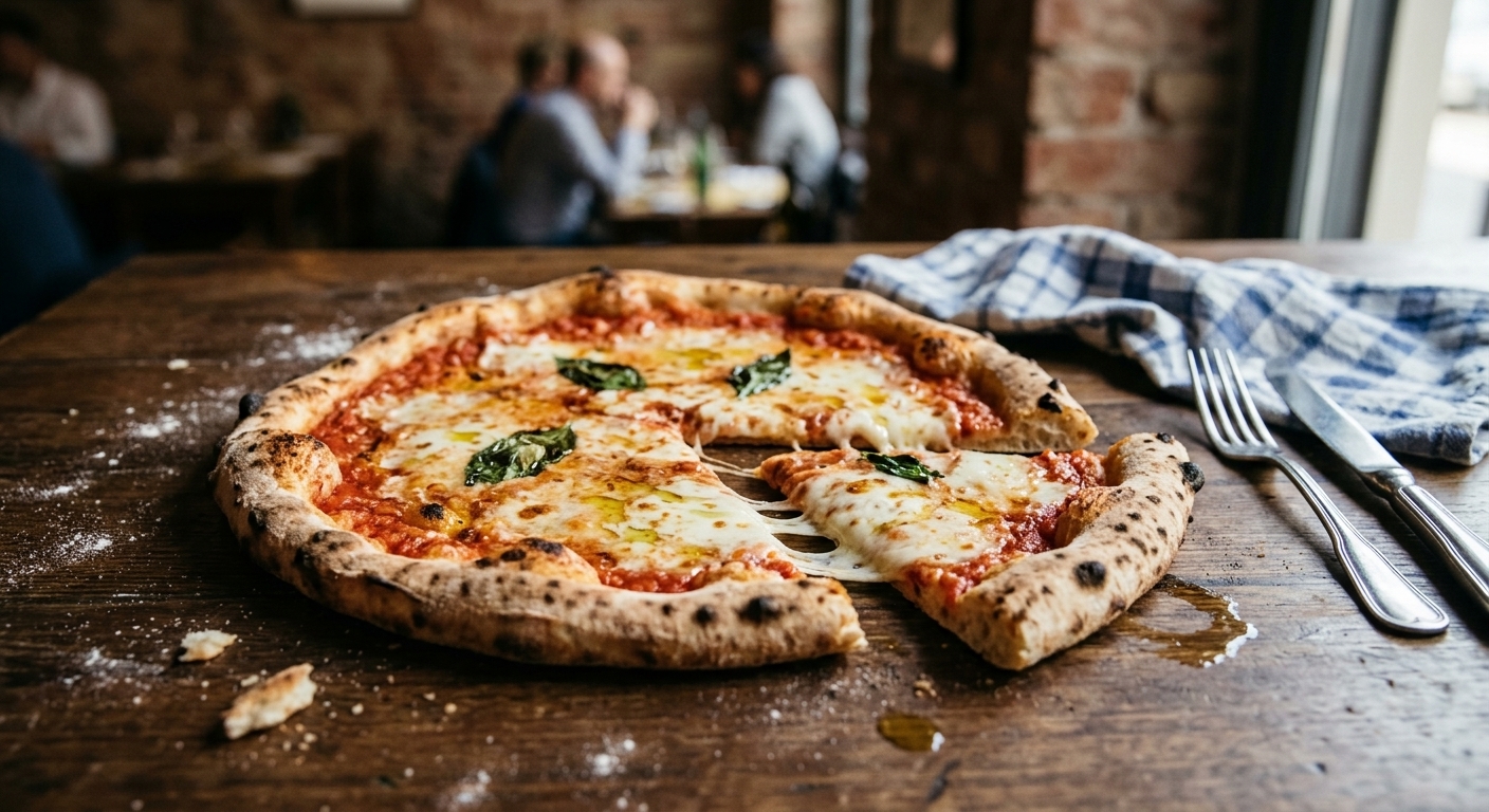 Fire-baked pizza